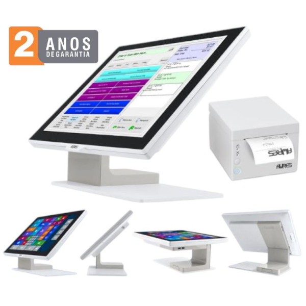 POS Aures YUNO-II (white) 15.6" Resistive Touchscreen I5-5350u 8GB SSD 128GB M.2 + Impressora Talões Aures ODP 333