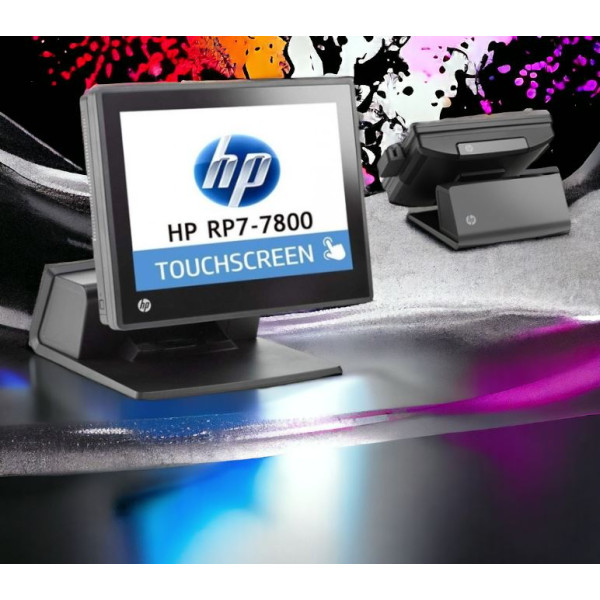 POS HP RP7 7800 15" RESISTIVE TOUCHSCREEN INTEL G850 4GB SSD 128GB W PRO