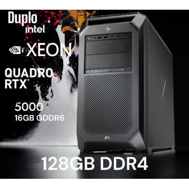 HP WST Z8 G4 DUPLO XEON GOLD 6154 3.7GHz (36 THREADS) RAM128GB DDR4 NVMe 1TB NVIDIA RTX 5000 (16GB) W PRO 