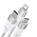 Cabo Carregamento Rápido Starspeed 3em1 Usb To M+L+C 3.5A 1.2M Branco