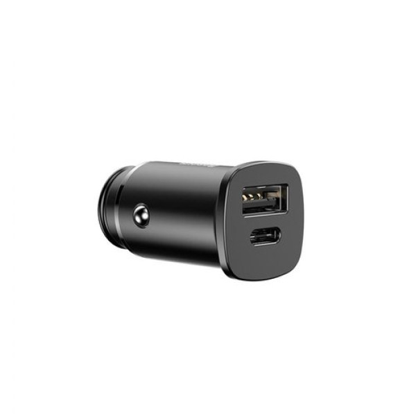 Carregador Isqueiro 1xUsb + 1xUsb-C Preto