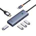 Hub Usb UltraJoy 5in1 5-Portas (1xHdmi 4K@30Hz + 4xUsb 3.0) Cinza