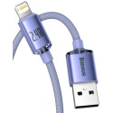 Cabo Carregamento Rápido Usb - Lightning 2.4A Crystal Shine 2M Roxo