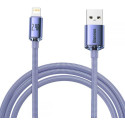 Cabo Carregamento Rápido Usb - Lightning 2.4A Crystal Shine 2M Roxo